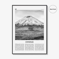 Cotopaxi Print Black and White, Cotopaxi Wall Art, Cotopaxi Poster, Cotopaxi Photo, Cotopaxi Wall Décor, Cotopaxi Map, Ecuador