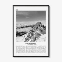 Courchevel Print Black and White, Courchevel Wall Art, Courchevel Poster, Courchevel Photo, Courchevel Wall Décor, Courchevel Map, France