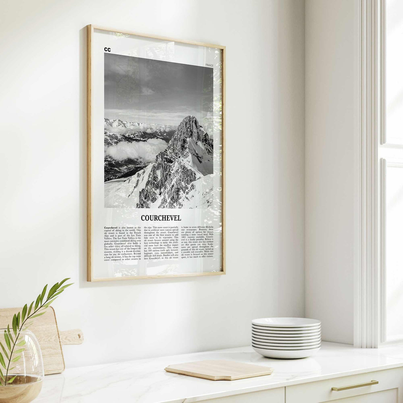 Courchevel Print Black and White, Courchevel Wall Art, Courchevel Poster, Courchevel Photo, Courchevel Wall Décor, Courchevel Map, France