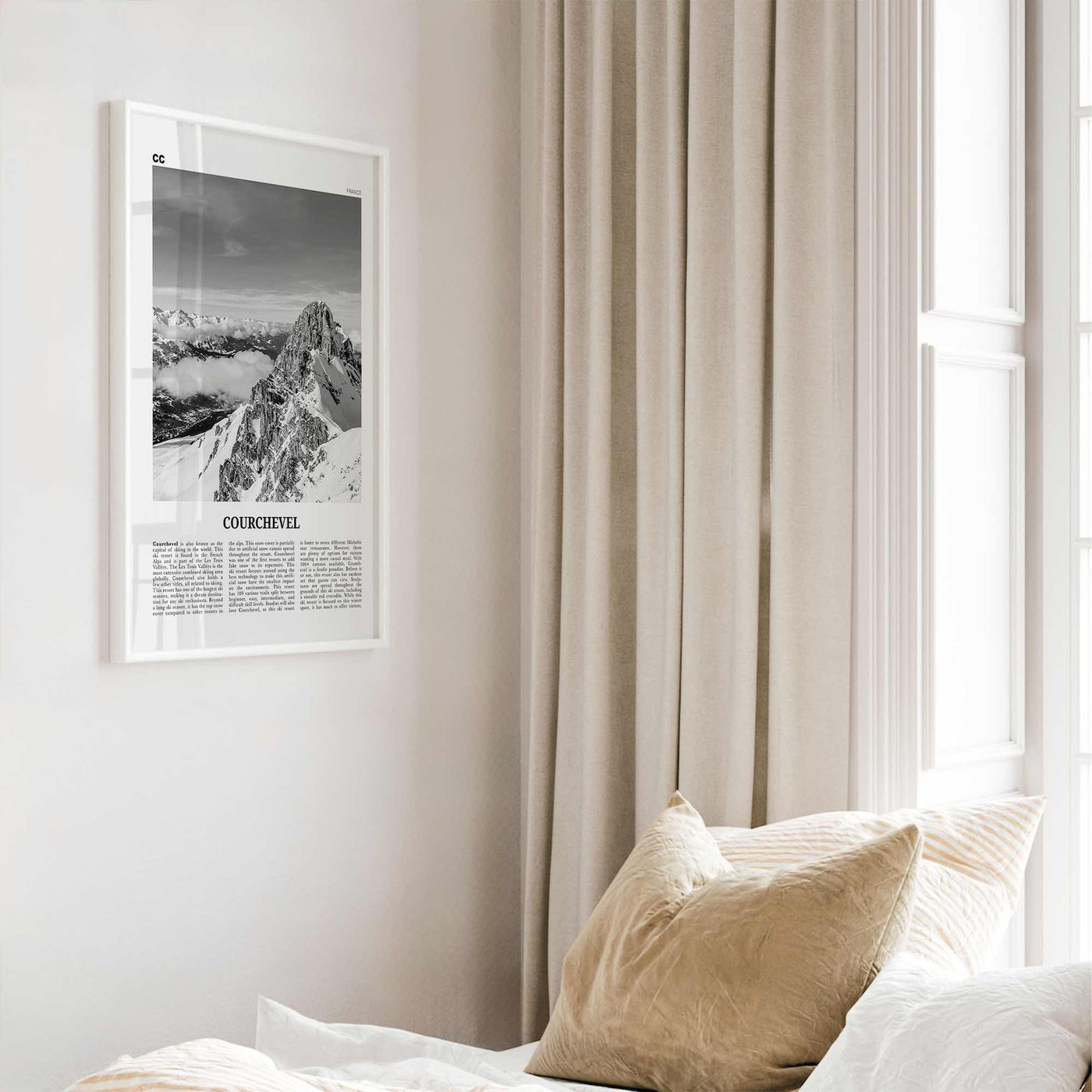 Courchevel Print Black and White, Courchevel Wall Art, Courchevel Poster, Courchevel Photo, Courchevel Wall Décor, Courchevel Map, France