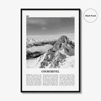 Courchevel Print Black and White, Courchevel Wall Art, Courchevel Poster, Courchevel Photo, Courchevel Wall Décor, Courchevel Map, France