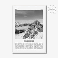 Courchevel Print Black and White, Courchevel Wall Art, Courchevel Poster, Courchevel Photo, Courchevel Wall Décor, Courchevel Map, France