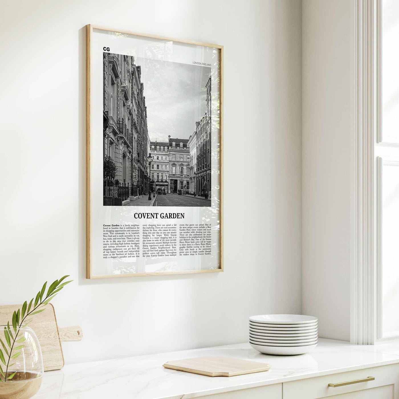 Covent Garden Print Black and White, Covent Garden Wall Art, Covent Garden Poster, Covent Garden Photo, Covent Garden Décor, London, England