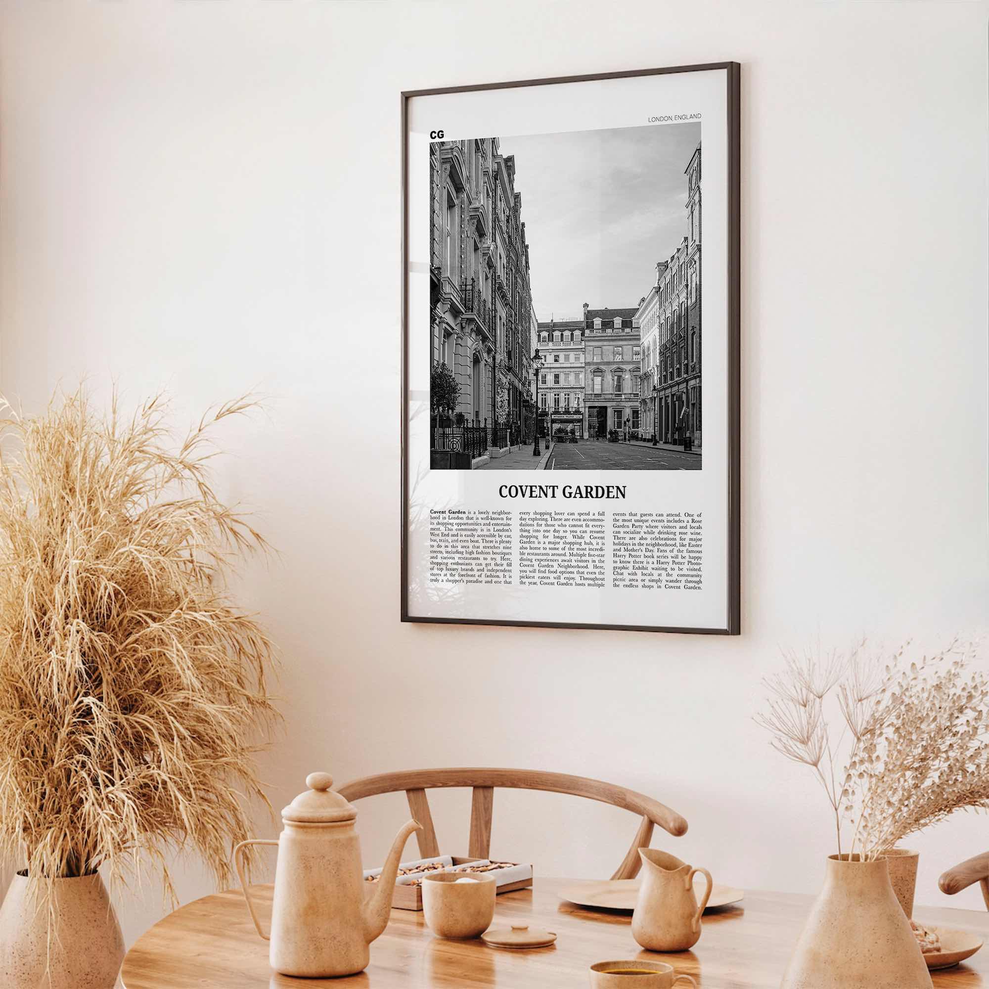 Covent Garden Print Black and White, Covent Garden Wall Art, Covent Garden Poster, Covent Garden Photo, Covent Garden Décor, London, England