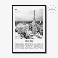 Coventry Print Black and White, Coventry Wall Art, Coventry Poster, Coventry Photo, Coventry Wall Decor, England, UK, United Kingdom, Europe
