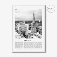 Coventry Print Black and White, Coventry Wall Art, Coventry Poster, Coventry Photo, Coventry Wall Decor, England, UK, United Kingdom, Europe
