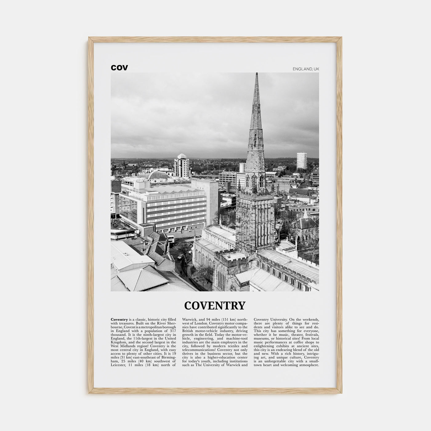 Coventry Travel B&W Poster