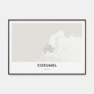 Cozumel Map Landscape Poster