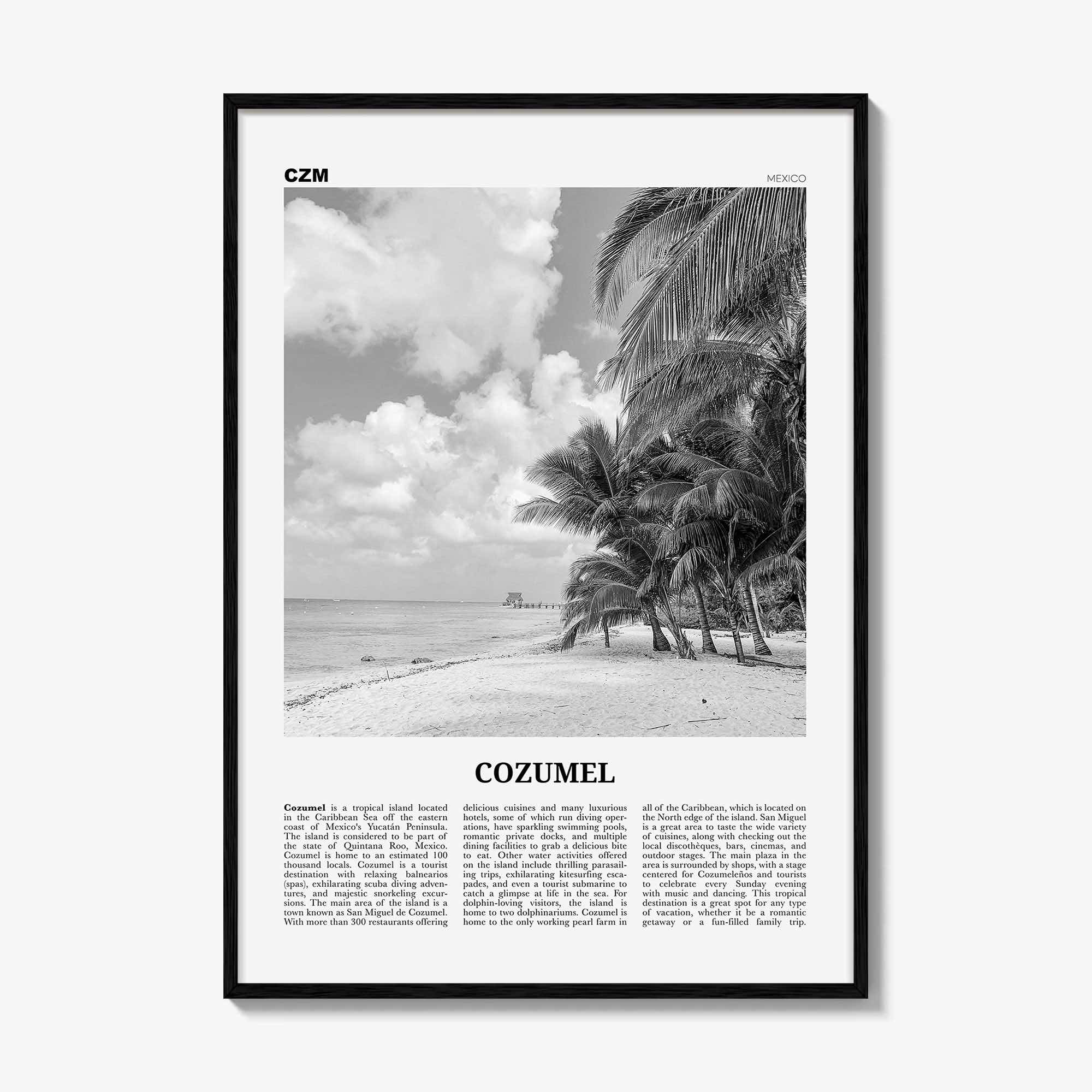 Cozumel Print Black and White, Cozumel Wall Art, Cozumel Poster, Cozumel Photo, Cozumel Wall Décor, Travel Poster Print, Mexico