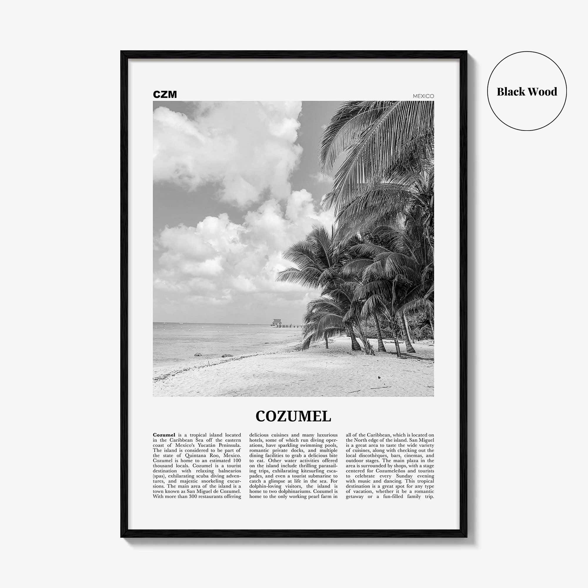 Cozumel Print Black and White, Cozumel Wall Art, Cozumel Poster, Cozumel Photo, Cozumel Wall Décor, Travel Poster Print, Mexico
