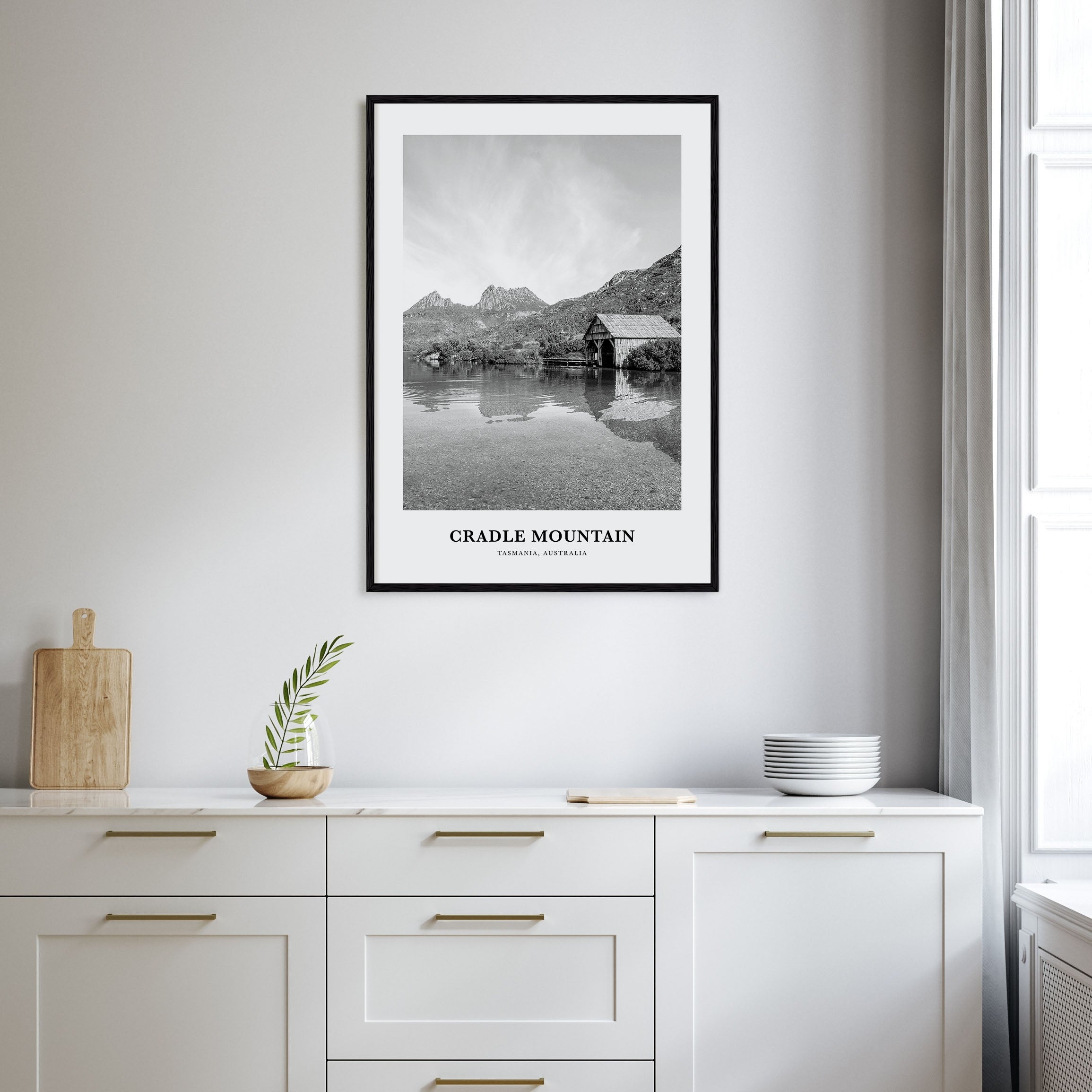 Cradle Mountain Portrait B&W Poster