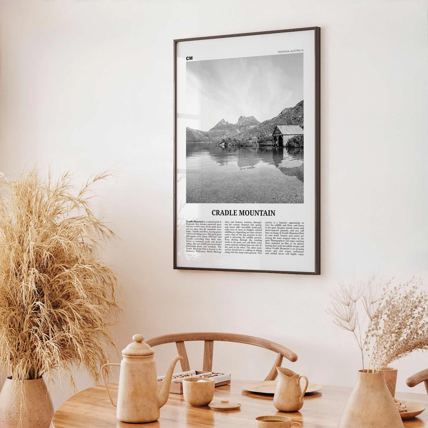 Cradle Mountain Print Black and White, Cradle Mountain Wall Art, Cradle Mountain Poster, Cradle Mountain Photo, Tasmania, Australia