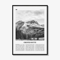 Crested Butte Print Black and White, Crested Butte Wall Art, Crested Butte Poster, Crested Butte Photo, Crested Butte Map, Colorado, USA