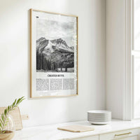 Crested Butte Print Black and White, Crested Butte Wall Art, Crested Butte Poster, Crested Butte Photo, Crested Butte Map, Colorado, USA