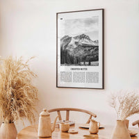 Crested Butte Print Black and White, Crested Butte Wall Art, Crested Butte Poster, Crested Butte Photo, Crested Butte Map, Colorado, USA