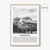 Crested Butte Print Black and White, Crested Butte Wall Art, Crested Butte Poster, Crested Butte Photo, Crested Butte Map, Colorado, USA