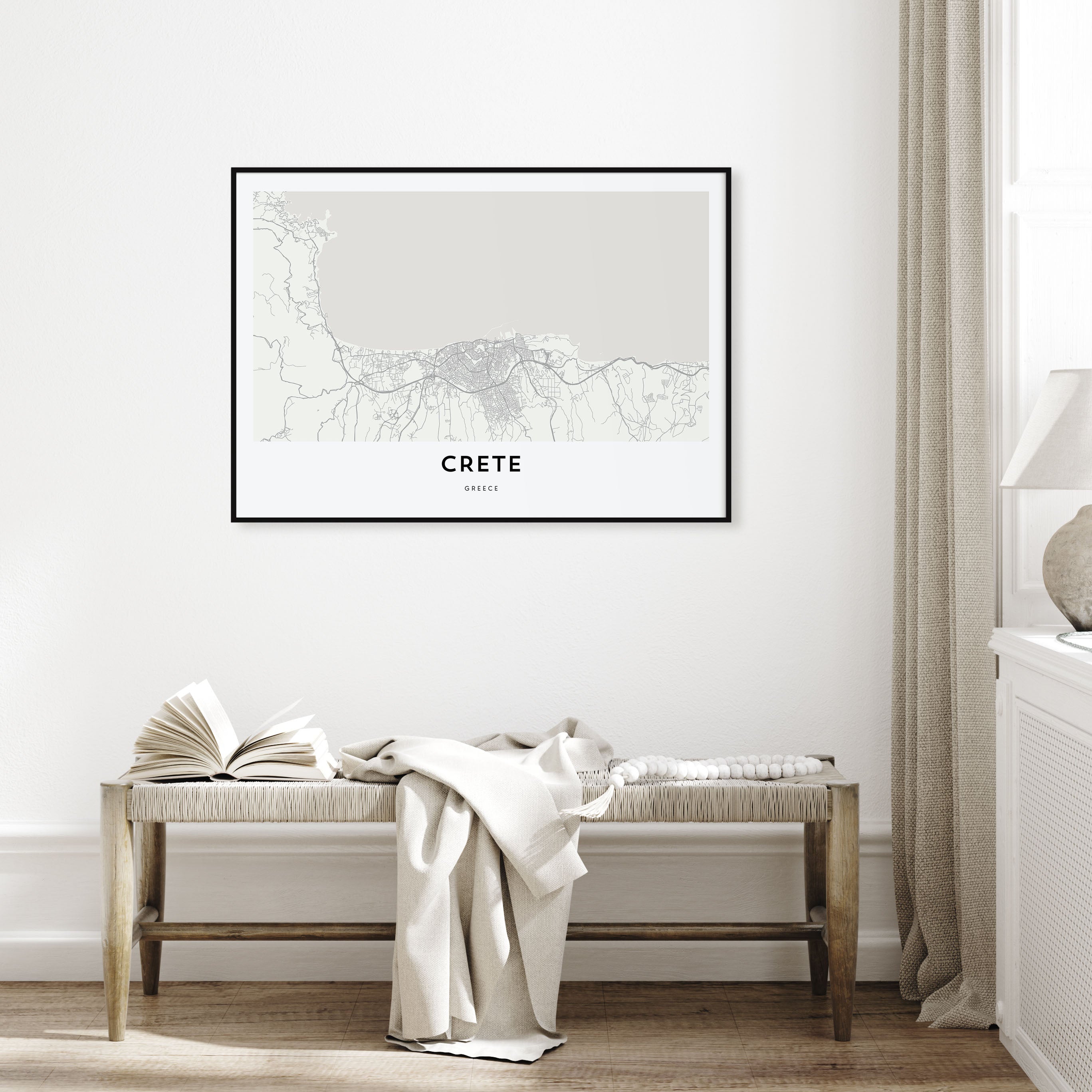 Crete Map Landscape Poster