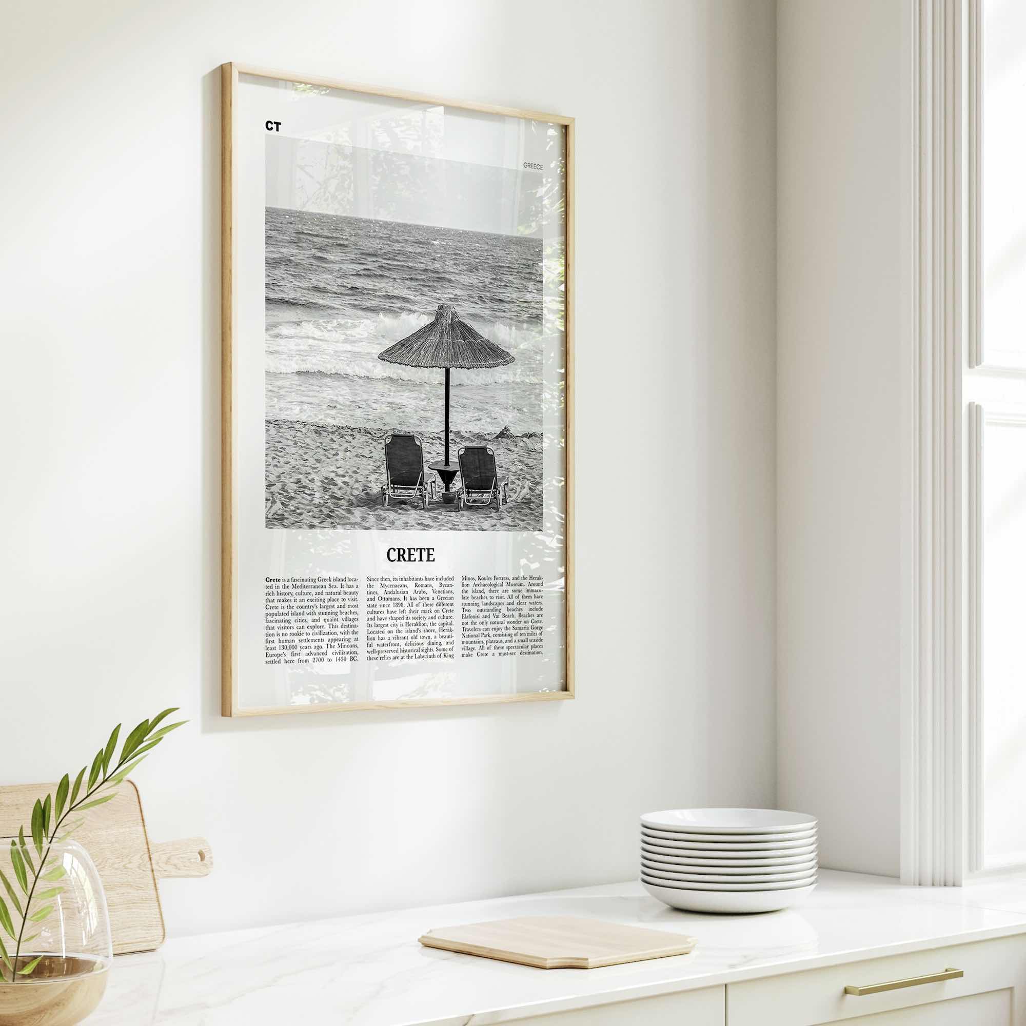 Crete Print Black and White, Crete Wall Art, Crete Poster, Crete Photo, Crete Wall Décor, Κρήτη, Kríti, Krḗtē, Greek, Crete Island