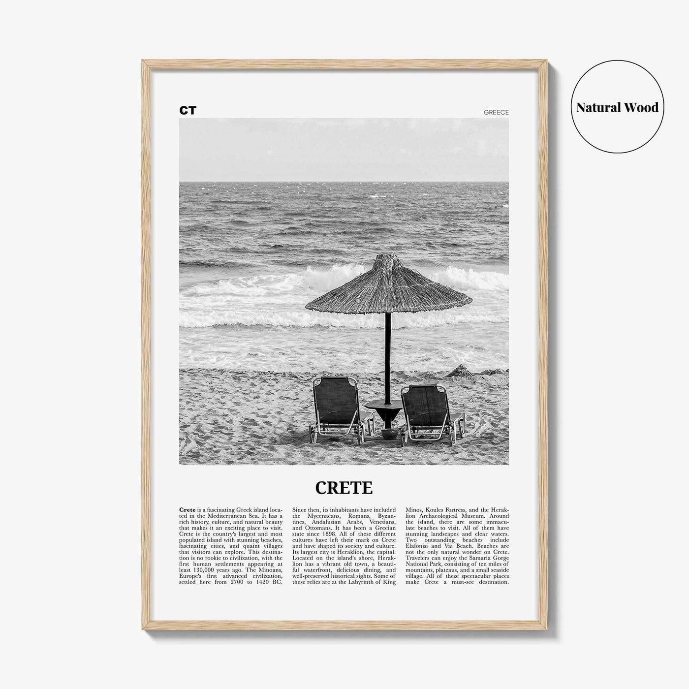 Crete Print Black and White, Crete Wall Art, Crete Poster, Crete Photo, Crete Wall Décor, Κρήτη, Kríti, Krḗtē, Greek, Crete Island