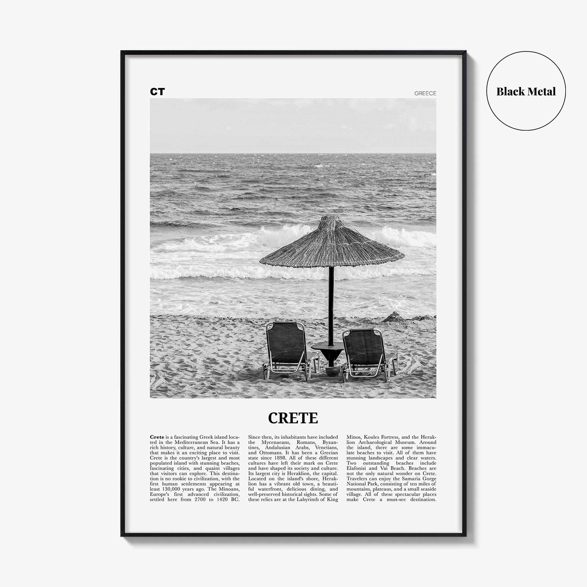 Crete Print Black and White, Crete Wall Art, Crete Poster, Crete Photo, Crete Wall Décor, Κρήτη, Kríti, Krḗtē, Greek, Crete Island