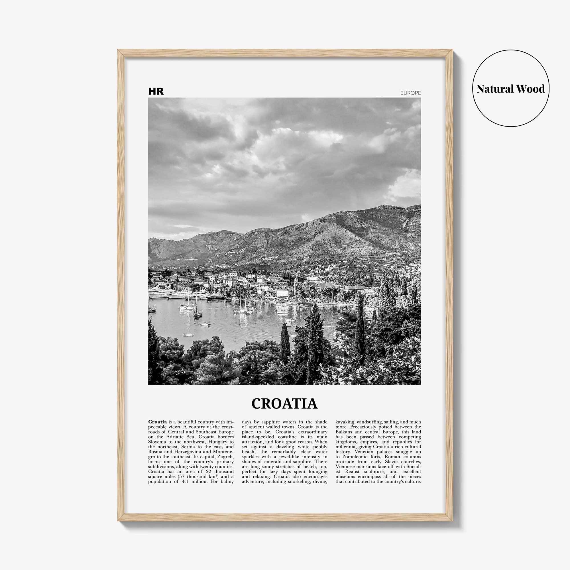Croatia Print Black and White, Croatia Wall Art, Croatia Poster, Croatia Photo, Croatia Wall Decor, Hrvatska, Zagreb, Balkan