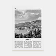 Croatia Travel B&W Poster