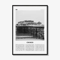 Cromer Print Black and White, Cromer Wall Art, Cromer Poster, Cromer Photo, Cromer Wall Décor, England, UK, United Kingdom, Norfolk