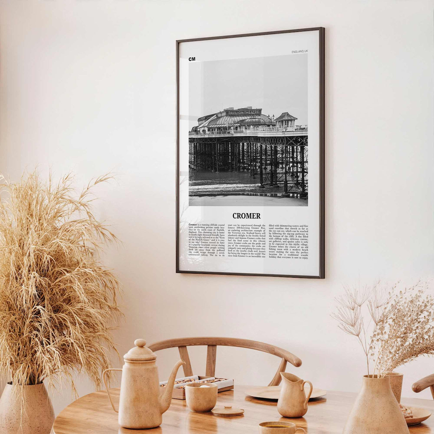 Cromer Print Black and White, Cromer Wall Art, Cromer Poster, Cromer Photo, Cromer Wall Décor, England, UK, United Kingdom, Norfolk