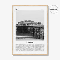 Cromer Print Black and White, Cromer Wall Art, Cromer Poster, Cromer Photo, Cromer Wall Décor, England, UK, United Kingdom, Norfolk
