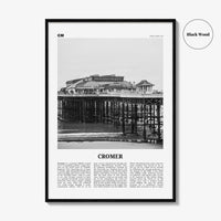 Cromer Print Black and White, Cromer Wall Art, Cromer Poster, Cromer Photo, Cromer Wall Décor, England, UK, United Kingdom, Norfolk