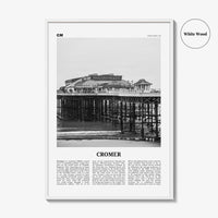 Cromer Print Black and White, Cromer Wall Art, Cromer Poster, Cromer Photo, Cromer Wall Décor, England, UK, United Kingdom, Norfolk