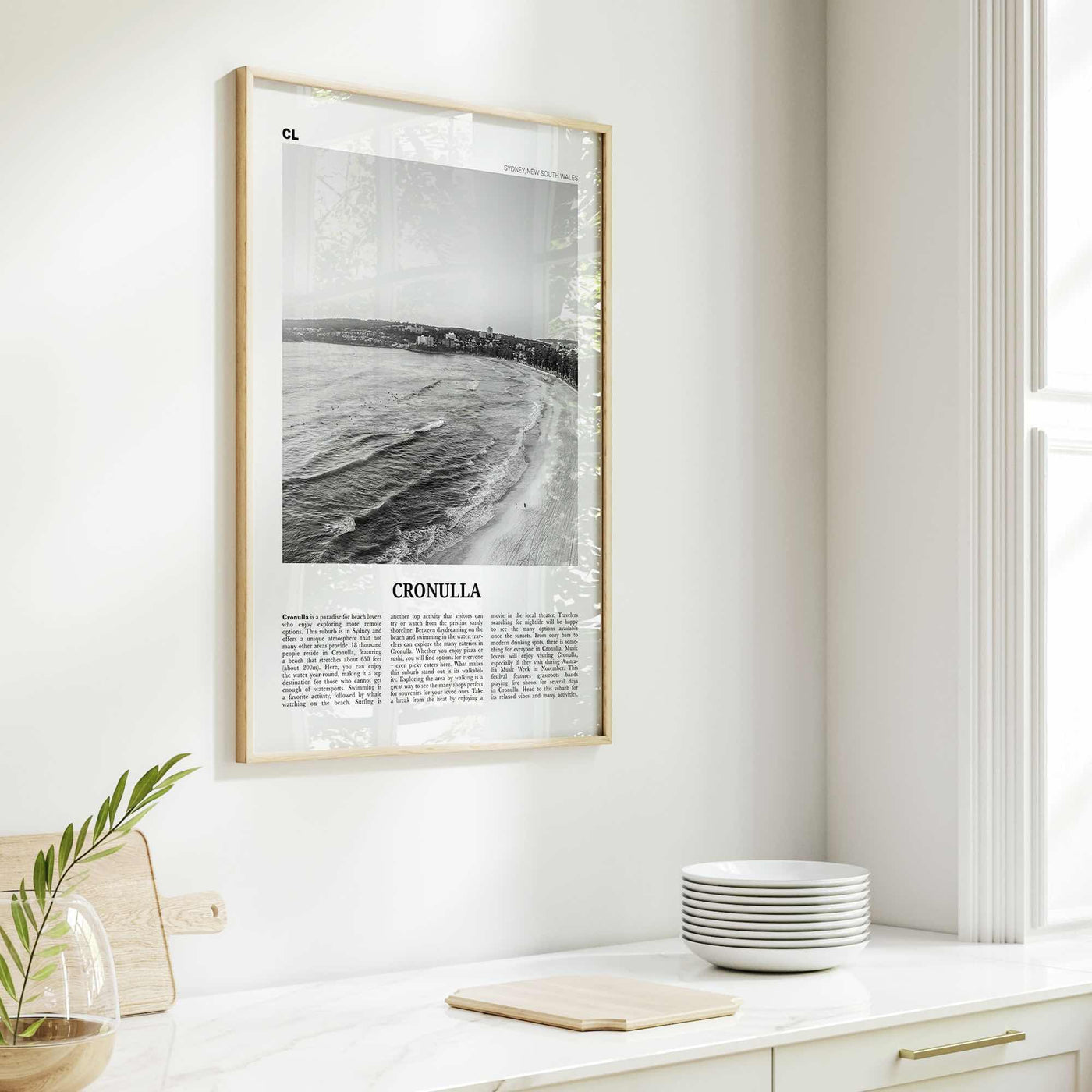 Cronulla Print Black and White, Cronulla Wall Art, Cronulla Poster, Cronulla Photo, Cronulla Wall Décor, Sydney, Australia