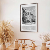 Crown Heights Print Black and White, Crown Heights Wall Art, Crown Heights Poster, Crown Heights Photo, New York, USA, United States