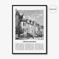 Crown Heights Print Black and White, Crown Heights Wall Art, Crown Heights Poster, Crown Heights Photo, New York, USA, United States