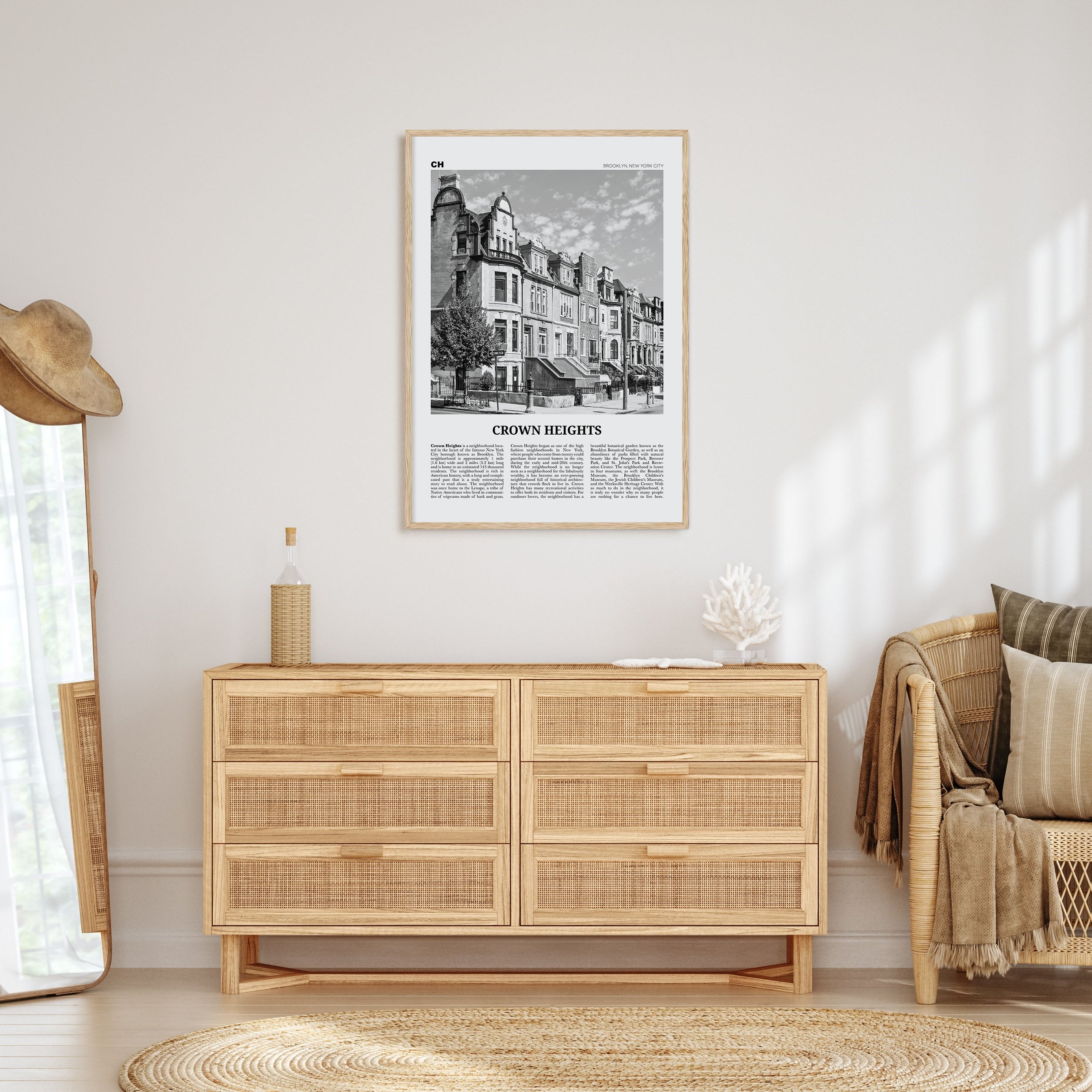 Crown Heights Travel B&W Poster