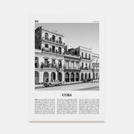 Cuba Travel B&W No 2 Poster