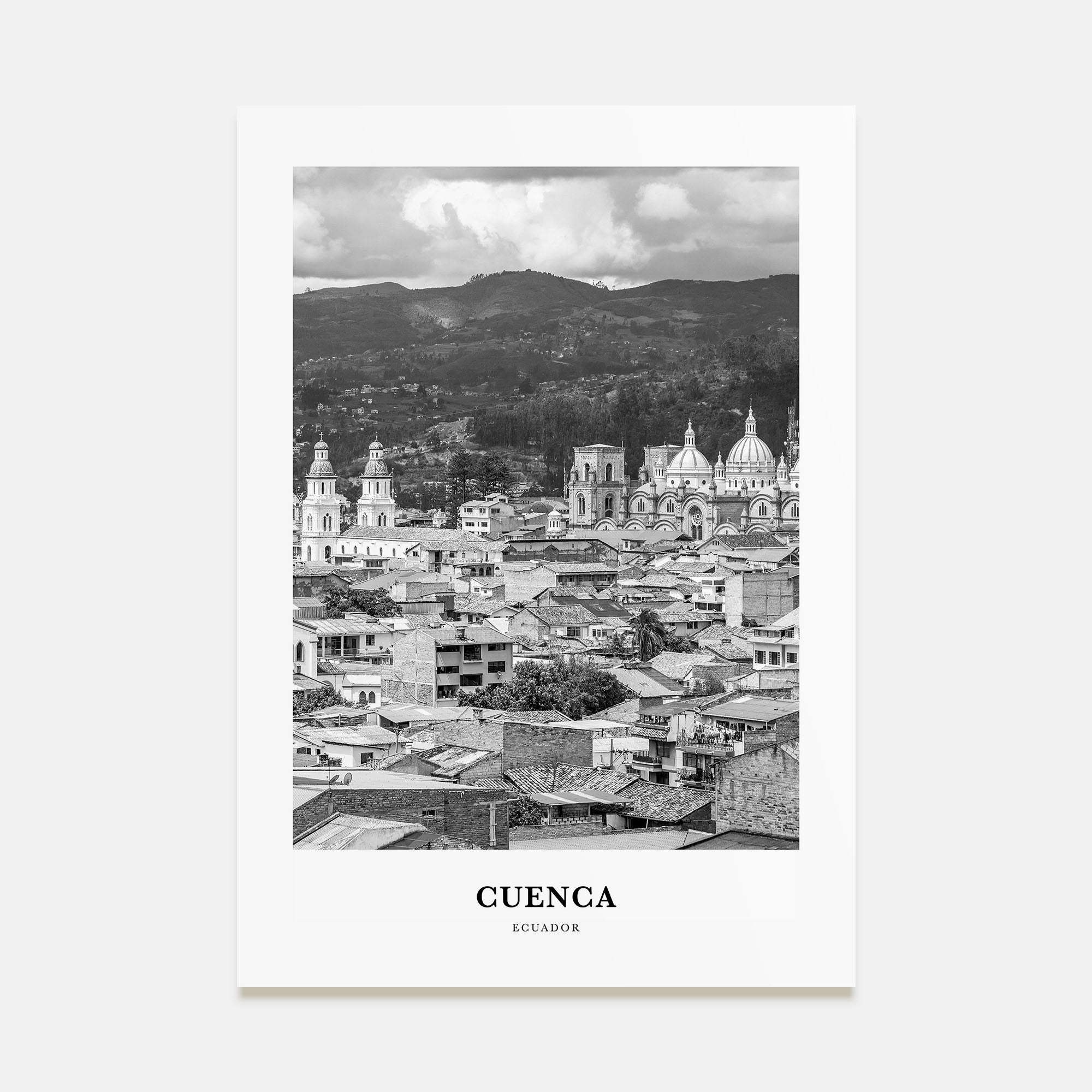 Cuenca, Ecuador Portrait B&W Poster