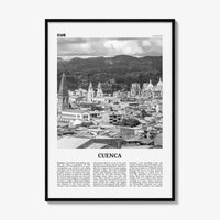 Cuenca Print Black and White Ecuador, Cuenca Wall Art, Cuenca Poster, Cuenca Photo, Cuenca Decor, Santa Ana, Cuatro Ríos, South America