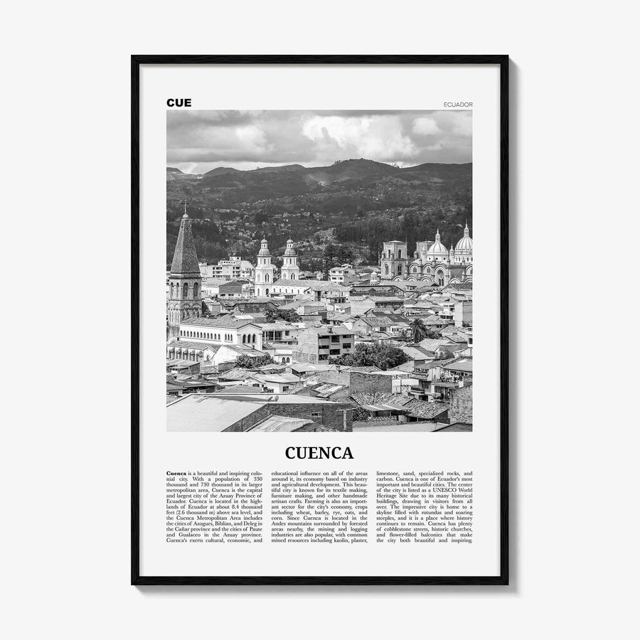 Cuenca Print Black and White Ecuador, Cuenca Wall Art, Cuenca Poster, Cuenca Photo, Cuenca Decor, Santa Ana, Cuatro Ríos, South America