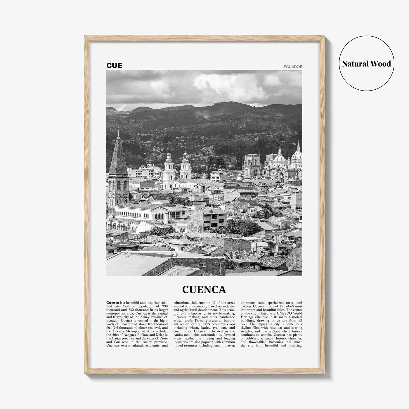 Cuenca Print Black and White Ecuador, Cuenca Wall Art, Cuenca Poster, Cuenca Photo, Cuenca Decor, Santa Ana, Cuatro Ríos, South America