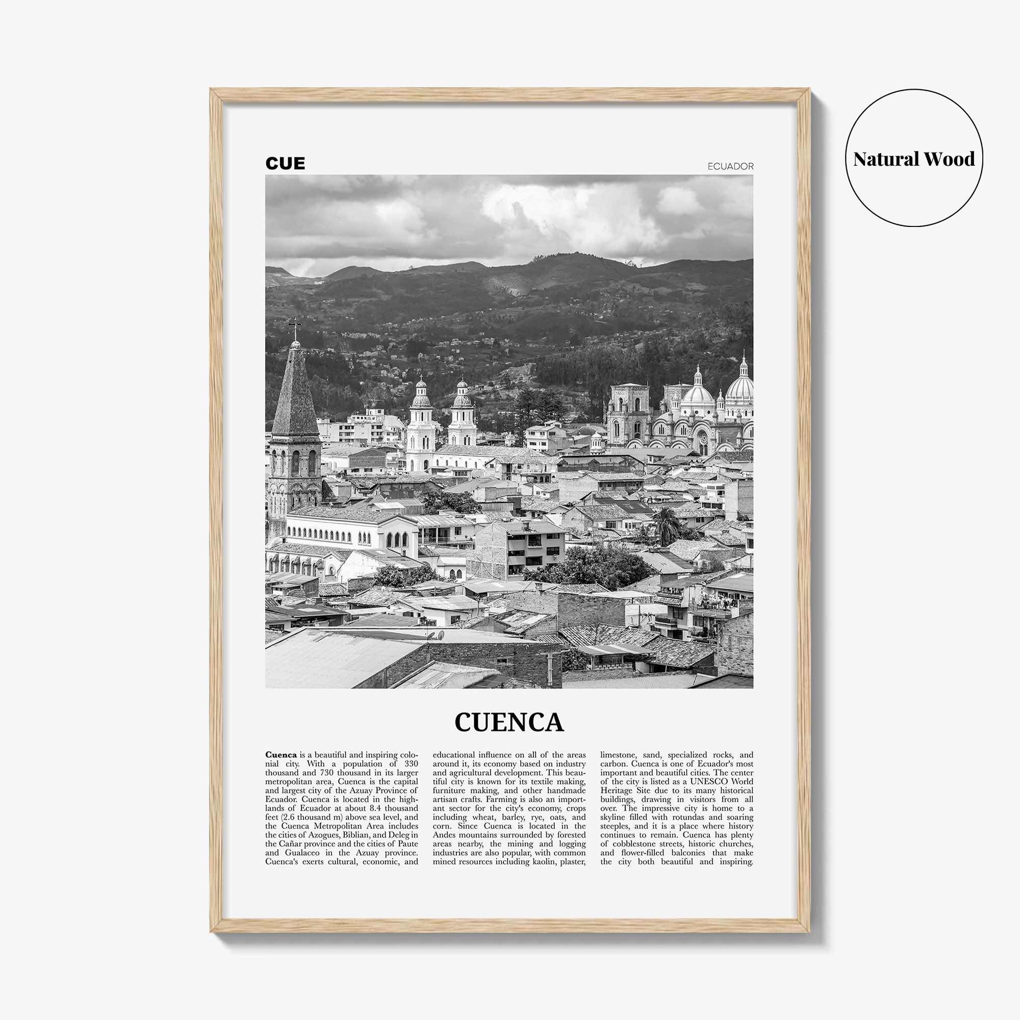 Cuenca Print Black and White Ecuador, Cuenca Wall Art, Cuenca Poster, Cuenca Photo, Cuenca Decor, Santa Ana, Cuatro Ríos, South America
