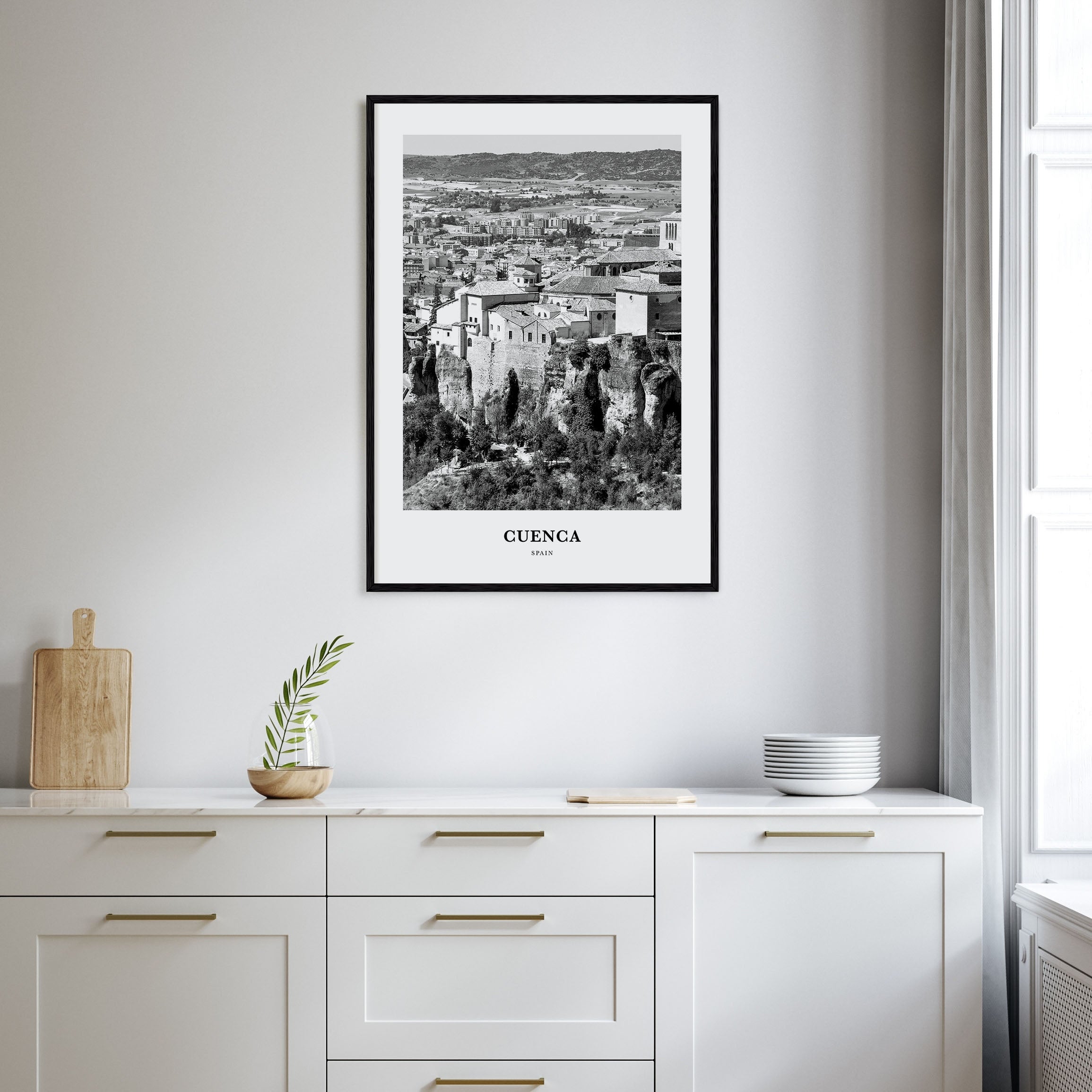 Cuenca, Spain Portrait B&W Poster