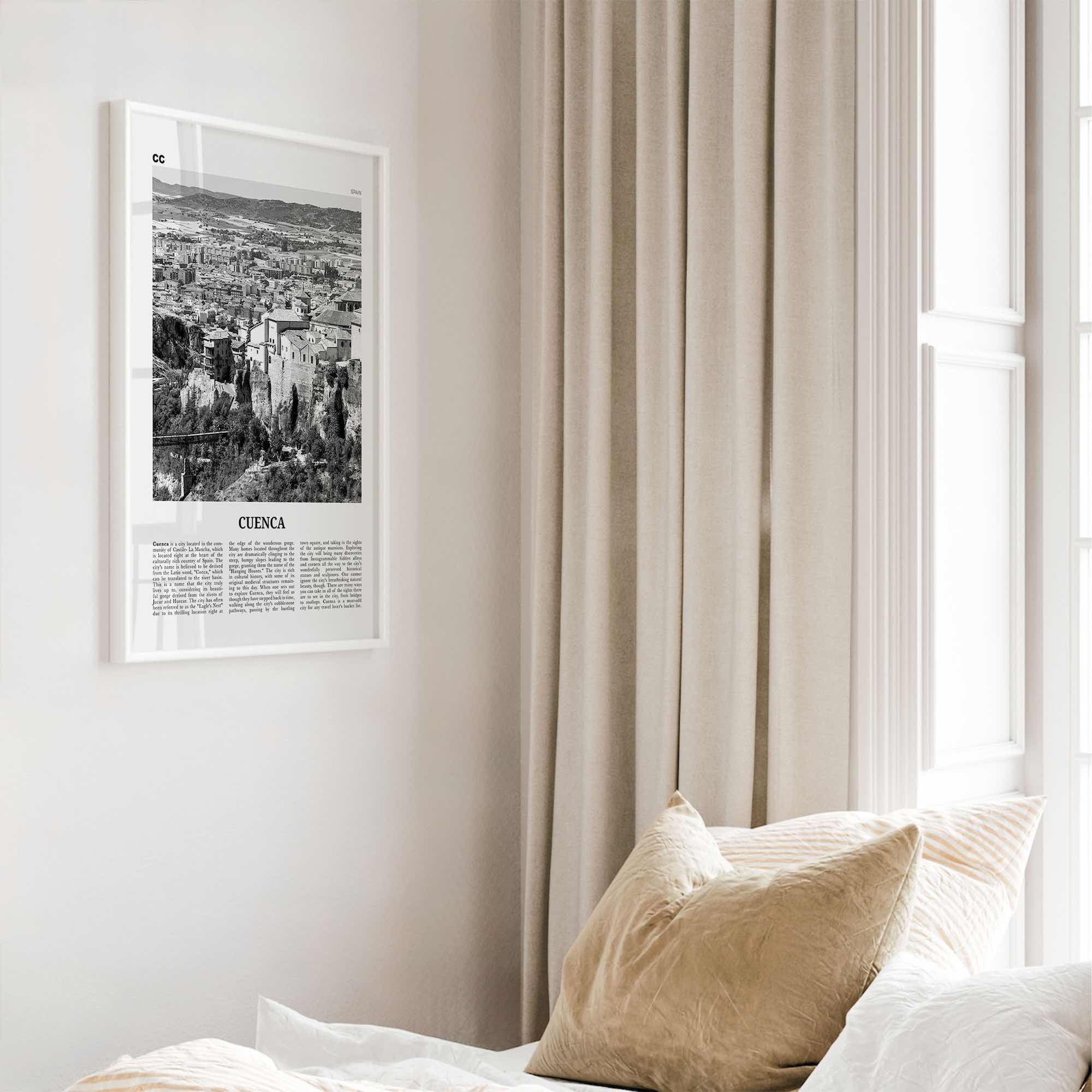 Cuenca Print Black and White Spain, Cuenca Wall Art, Cuenca Poster, Cuenca Photo, Cuenca Wall Décor, Spain, Castilla-La Mancha, España