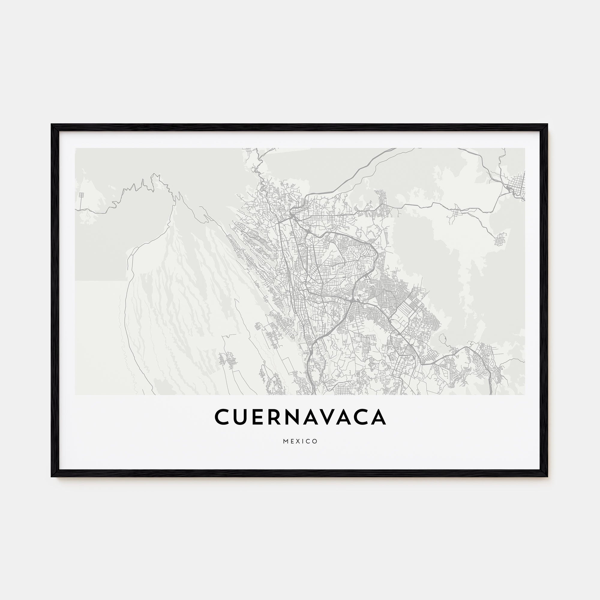 Cuernavaca Map Landscape Poster