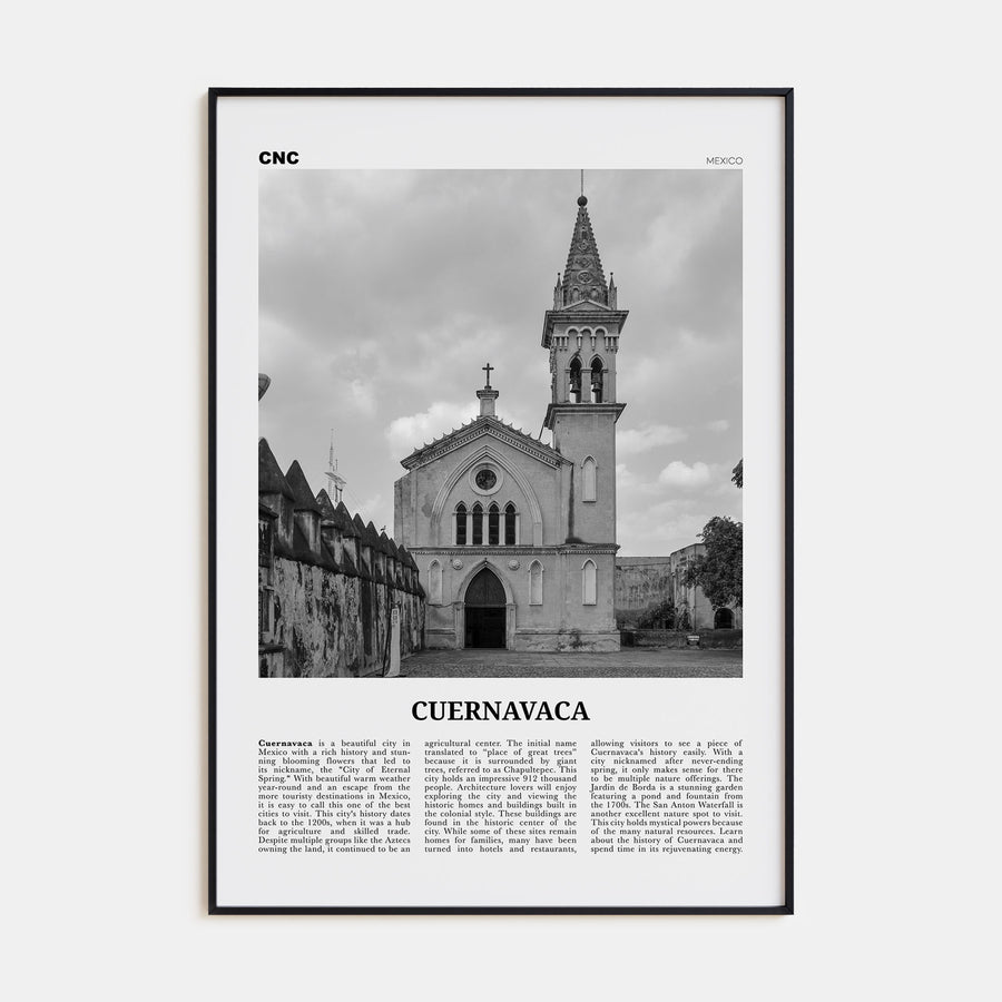 Cuernavaca Travel B&W Poster