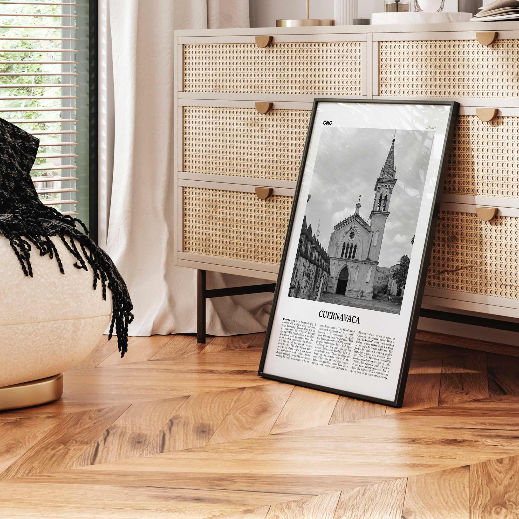 Cuernavaca Print Black and White, Cuernavaca Wall Art, Cuernavaca Poster, Cuernavaca Photo, Cuernavaca Wall Décor, Cuernavaca Map, Mexico