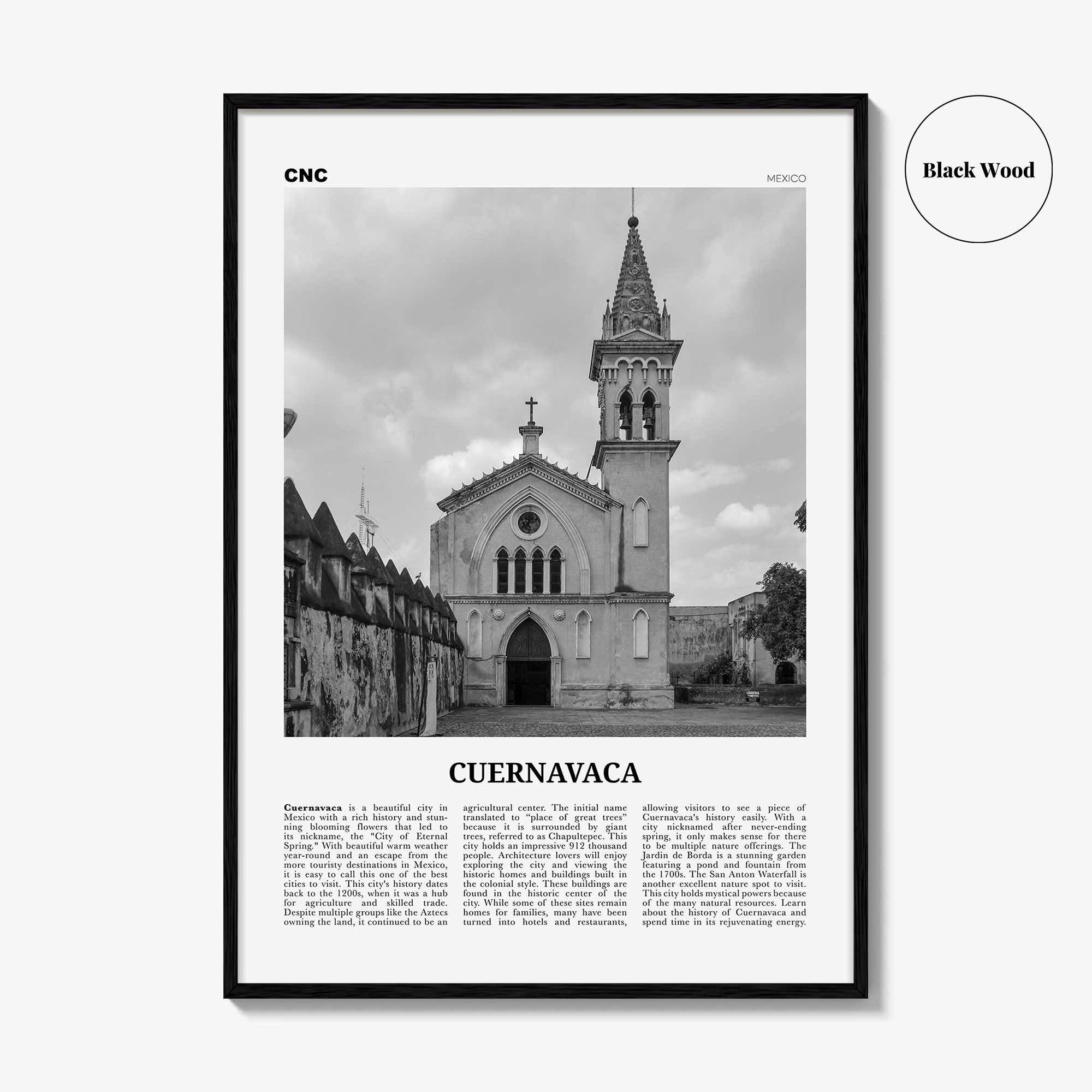 Cuernavaca Print Black and White, Cuernavaca Wall Art, Cuernavaca Poster, Cuernavaca Photo, Cuernavaca Wall Décor, Cuernavaca Map, Mexico