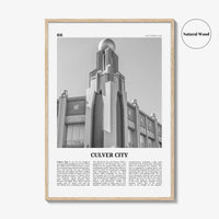 Culver City Print Black and White, Culver City Wall Art, Culver City Poster, Culver City Photo, California, USA United States, North America