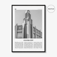 Culver City Print Black and White, Culver City Wall Art, Culver City Poster, Culver City Photo, California, USA United States, North America