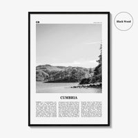 Cumbria Print Black and White, Cumbria Wall Art, Cumbria Poster, Cumbria Photo, Cumbria Map, England, UK, United Kingdom